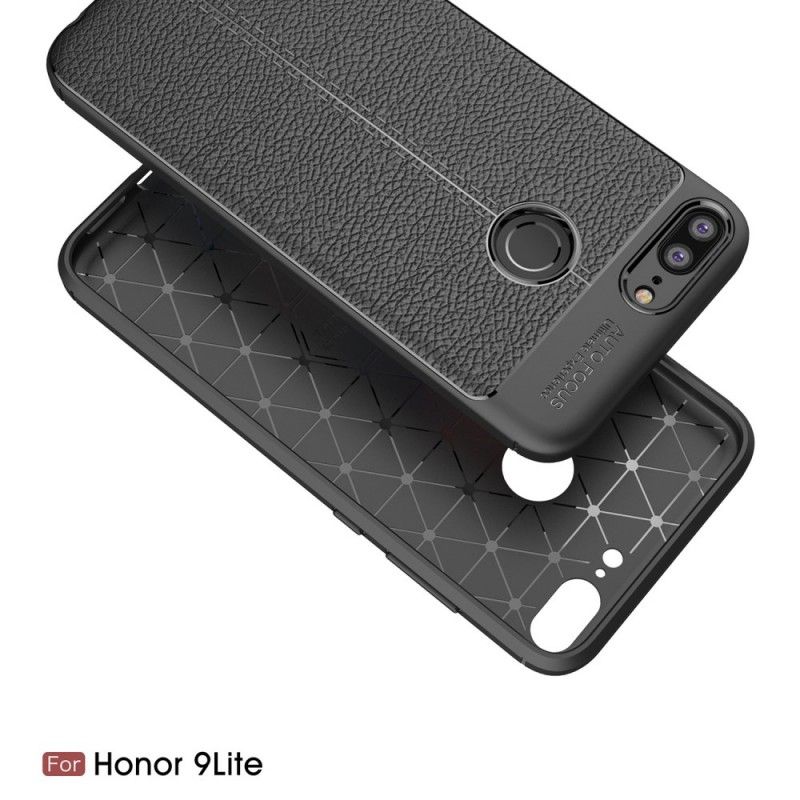 Coque Huawei Honor 9 Lite Effet Cuir Litchi Double Line