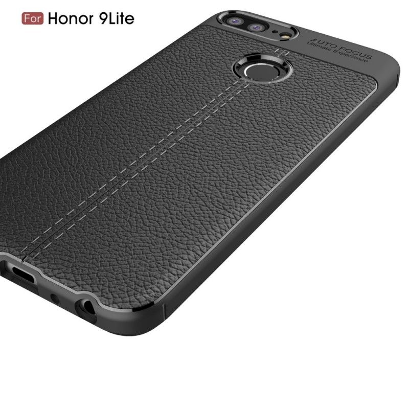 Coque Huawei Honor 9 Lite Effet Cuir Litchi Double Line