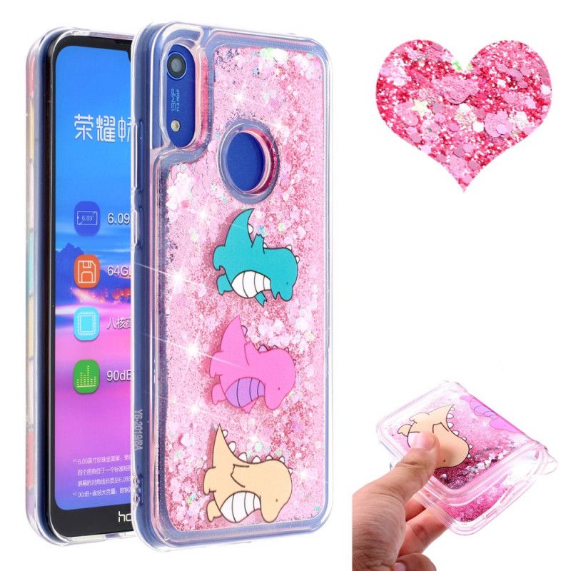 Coque Samsung Galaxy A40 Dinosaures Fun Paillettes