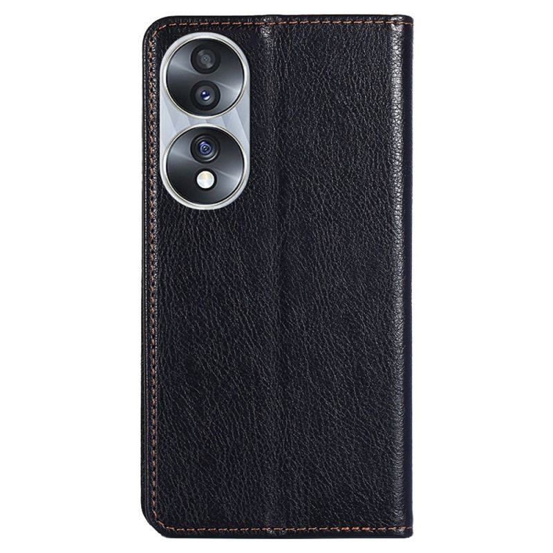 Flip Cover Honor 70 Simili Cuir Coutures