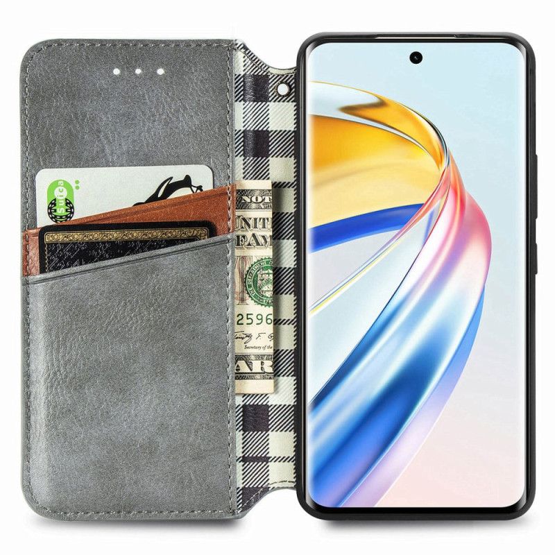 Flip Cover Honor Magic 6 Lite / X9b Style Daim Rétro