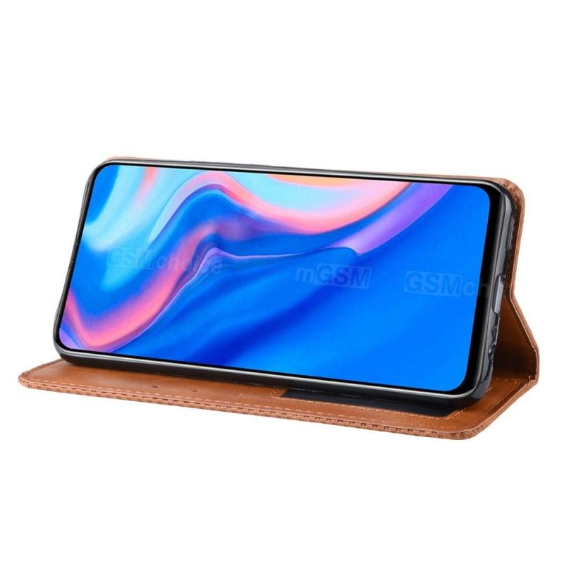 Flip Cover Huawei P Smart Z / Honor 9x Effet Cuir Vintage Stylisé