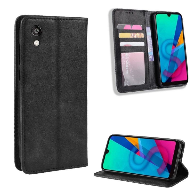 Flip Cover Huawei Y5 2019 / Honor 8s Effet Cuir Vintage Stylisé