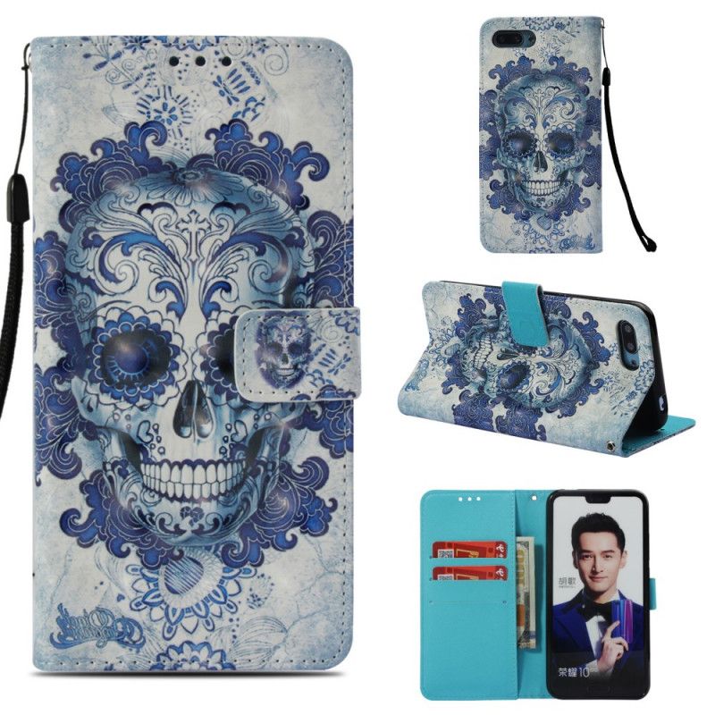 Housse Honor 10 Tête De Mort Bleue