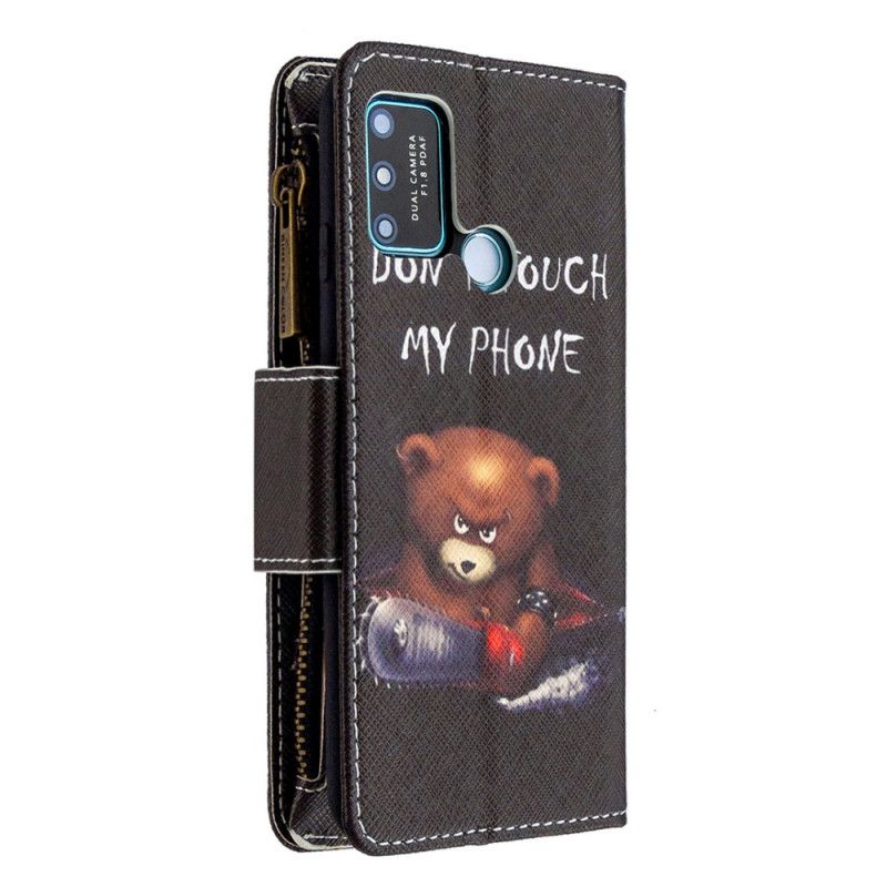 Housse Honor 9a Poche Zippée Ours