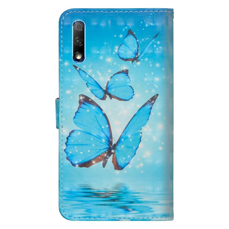 Housse Honor 9x Pro Papillons Bleus Volants