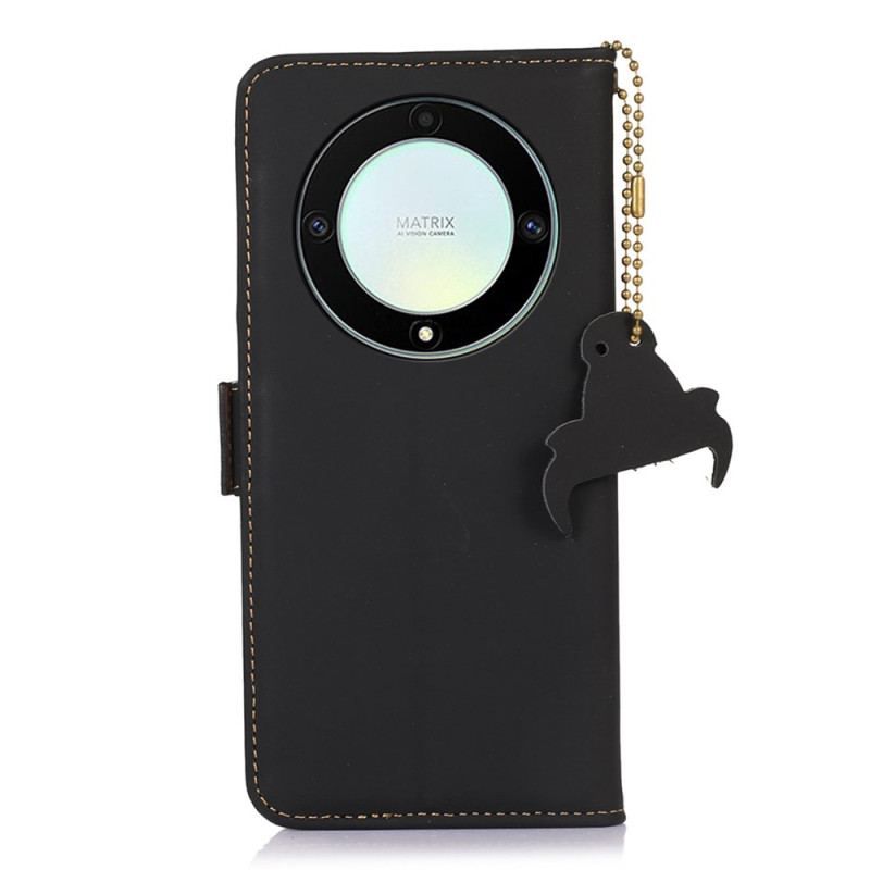 Housse Honor Magic 5 Lite Véritable Cuir Fonction RFID