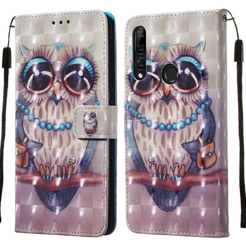 Housse Huawei P Smart Z / Honor 9x Miss Hibou À Lanière