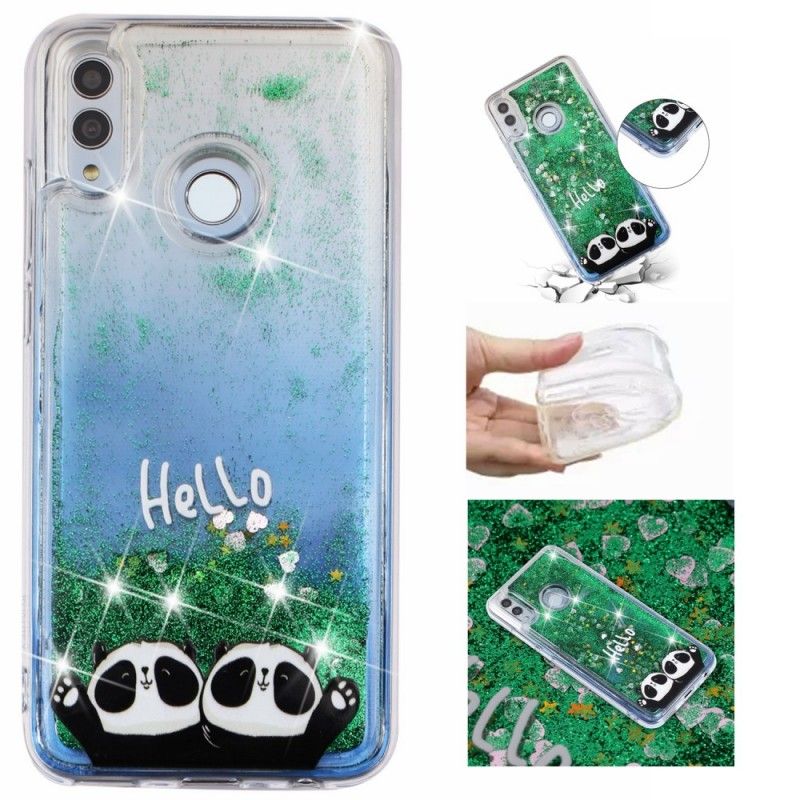 Coque Honor 10 Lite / Huawei P Smart 2019 Hello Pandas Paillettes