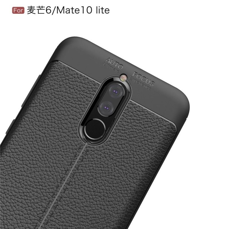 Coque Huawei Mate 10 Lite Effet Cuir Litchi Double Line