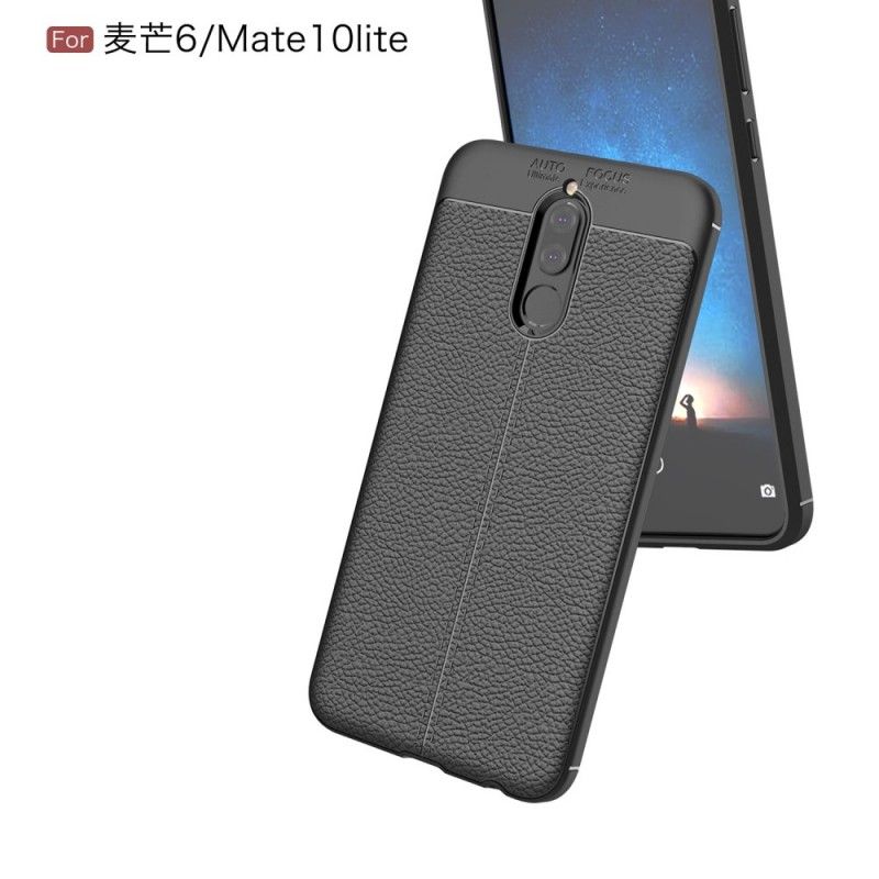 Coque Huawei Mate 10 Lite Effet Cuir Litchi Double Line