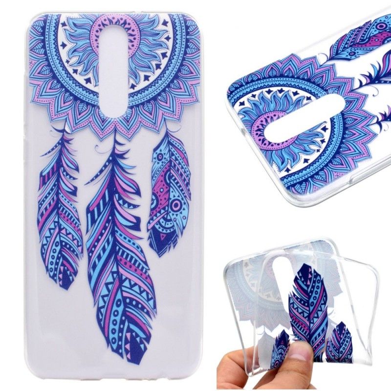 Coque Huawei Mate 10 Lite Transparente Attrape Rêves Plumes Bleues