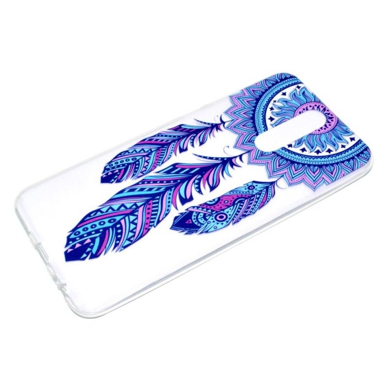 Coque Huawei Mate 10 Lite Transparente Attrape Rêves Plumes Bleues