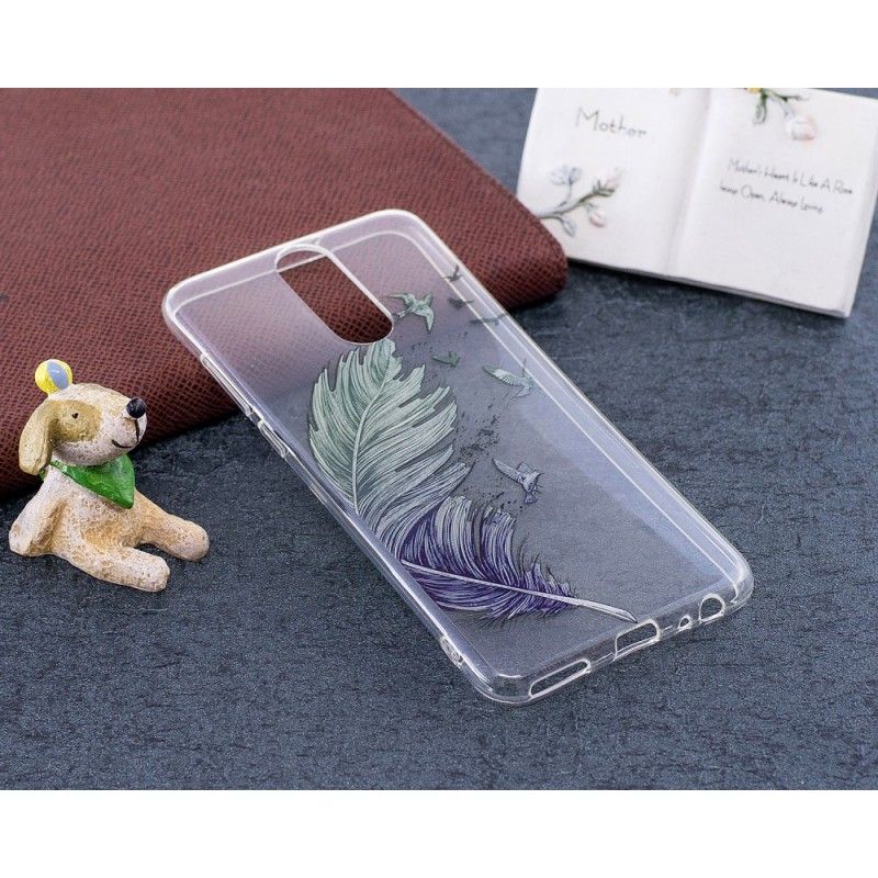 Coque Huawei Mate 10 Lite Transparente Plumes Colorées