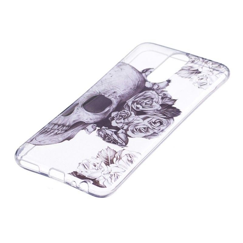 Coque Huawei Mate 10 Lite Transparente Tête De Mort Fleurie