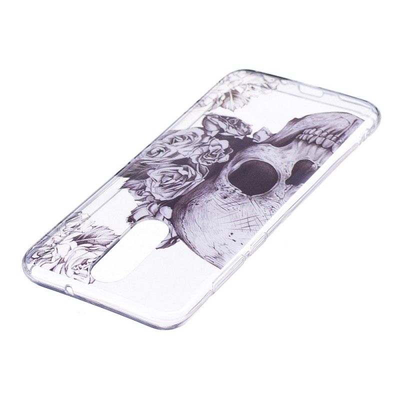 Coque Huawei Mate 10 Lite Transparente Tête De Mort Fleurie