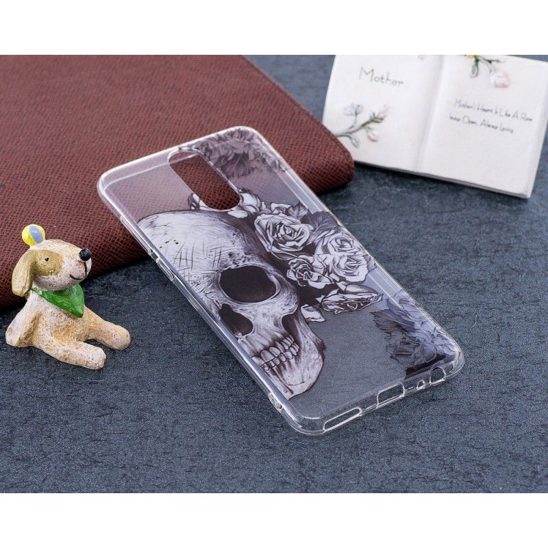 Coque Huawei Mate 10 Lite Transparente Tête De Mort Fleurie