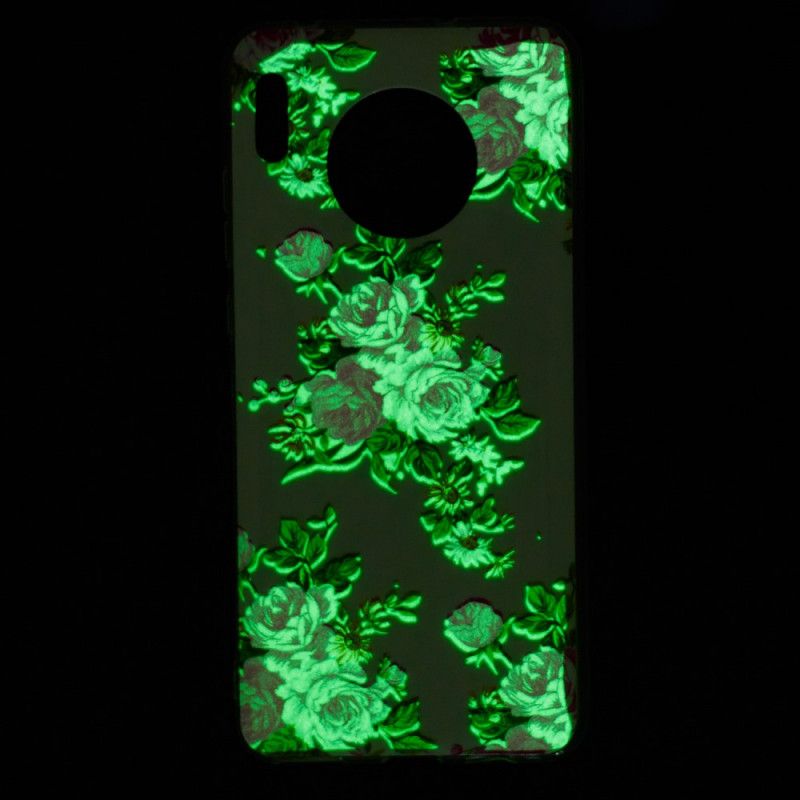 Coque Huawei Mate 30 Fleurs Liberty Fluorescente