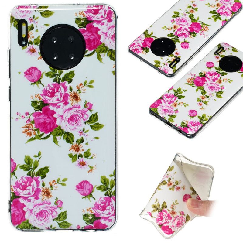 Coque Huawei Mate 30 Fleurs Liberty Fluorescente