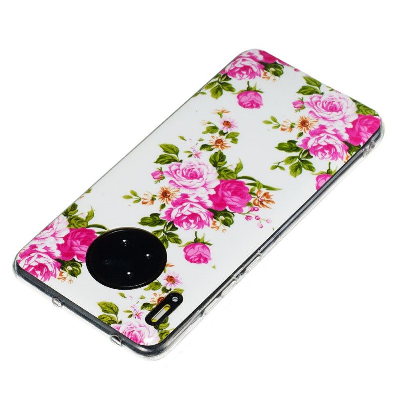 Coque Huawei Mate 30 Fleurs Liberty Fluorescente