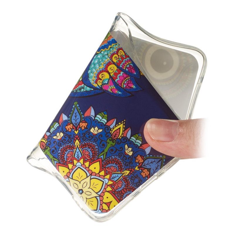 Coque Huawei Mate 30 Pro Hibou Mandala Fluorescente