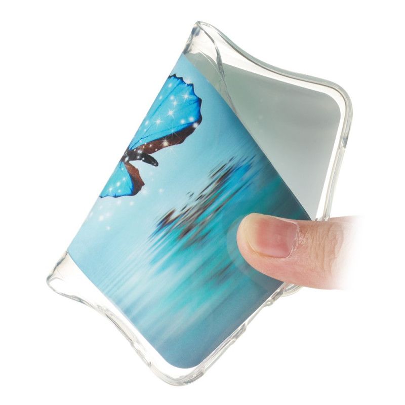 Coque Huawei Mate 30 Pro Papillon Bleu Fluorescente