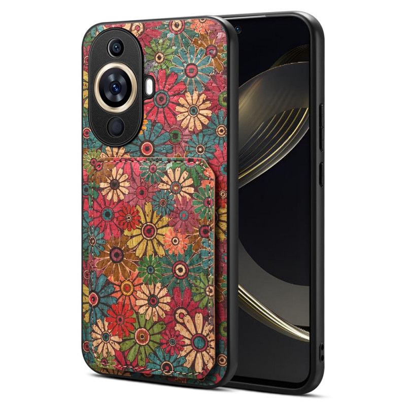 Coque Huawei Nova 11 Pro Porte-Cartes Motif Floral