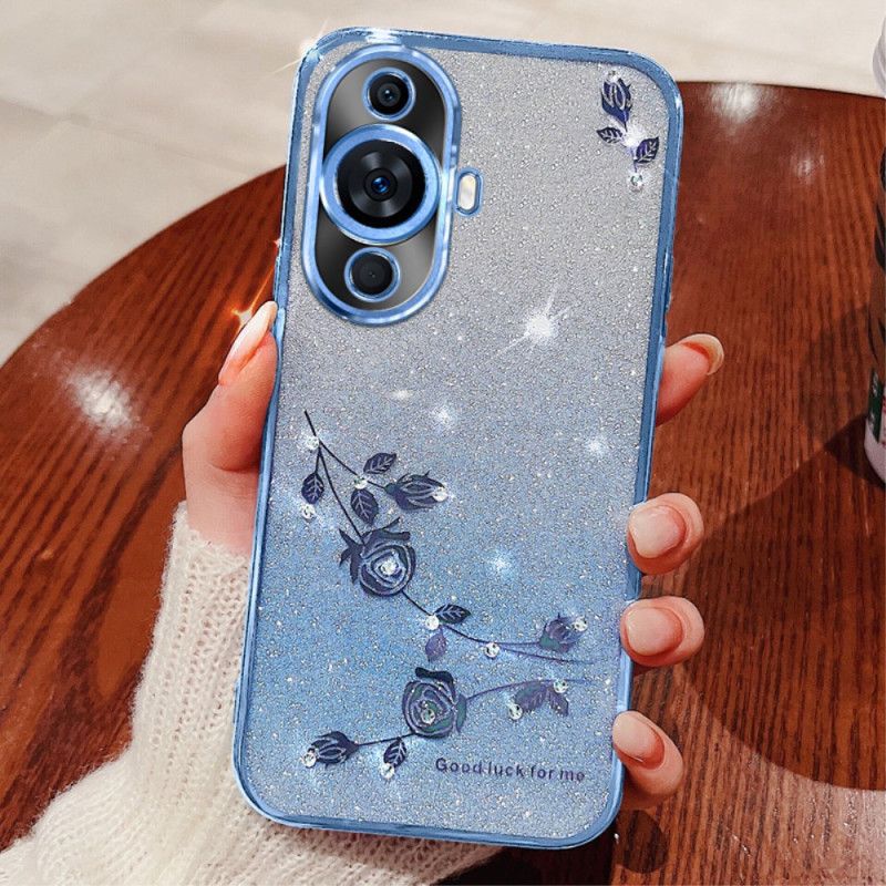 Coque Huawei Nova 12S Fleurs et Strass