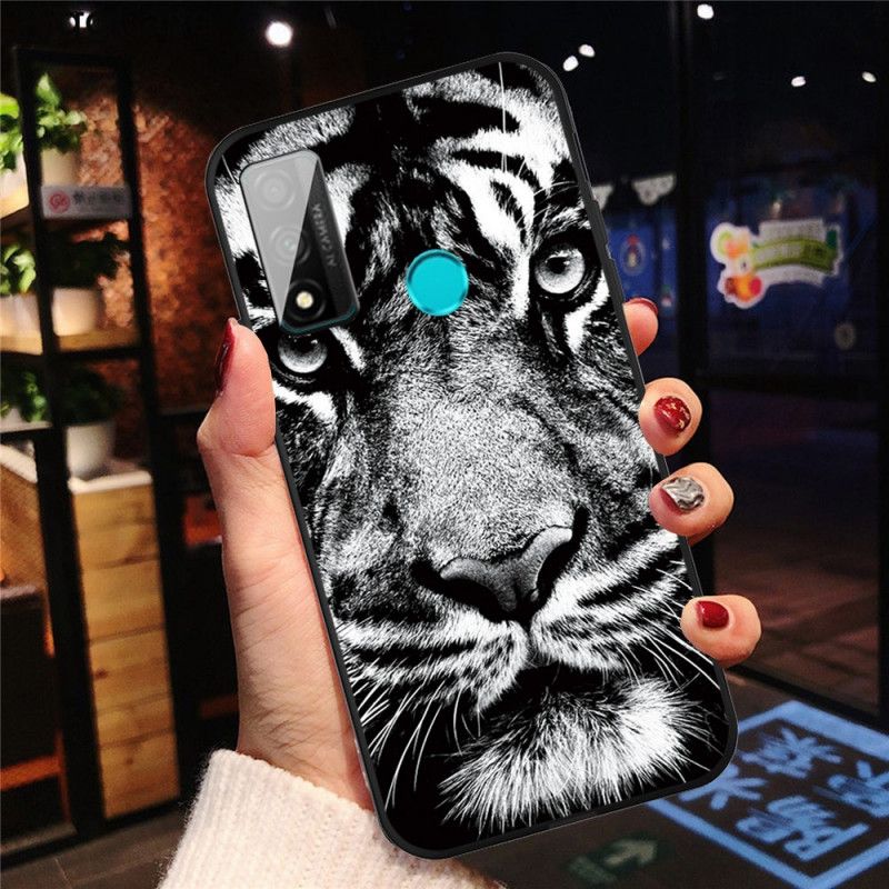 Coque Huawei P Smart 2020 Tigre Noir Et Blanc