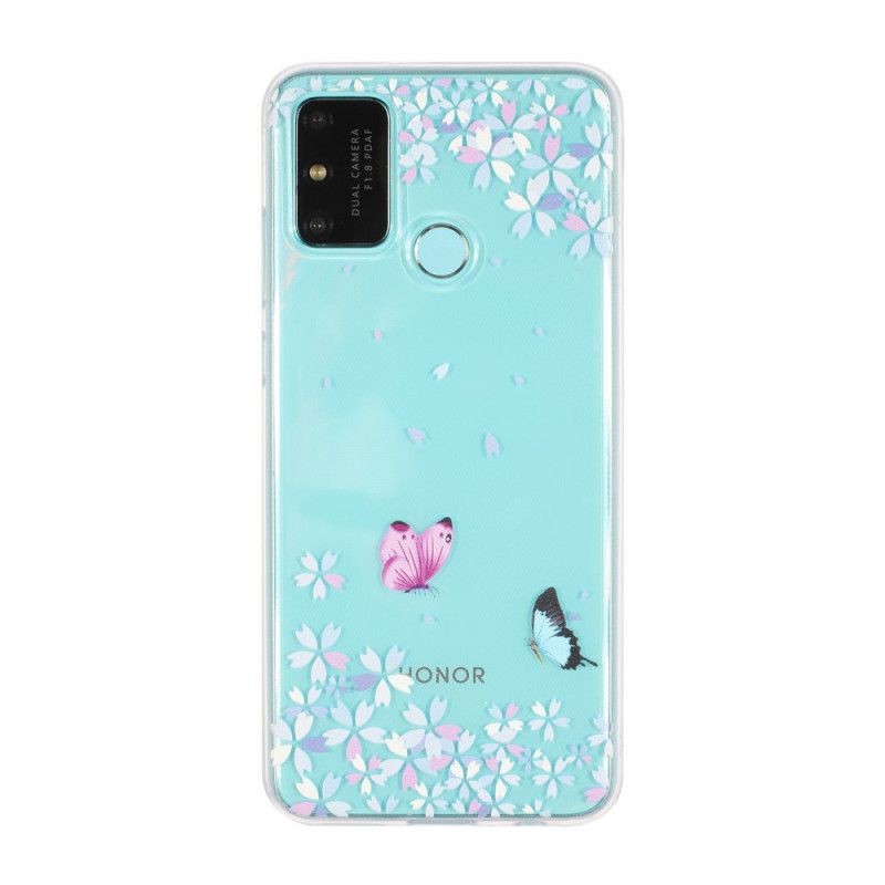 Coque Huawei P Smart 2020 Transparente Papillons Et Fleurs