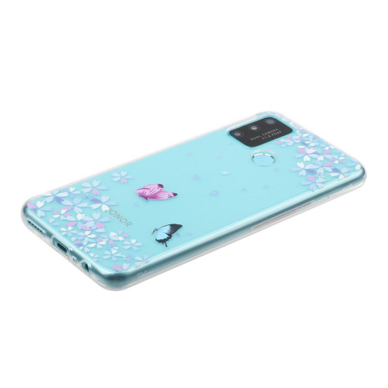 Coque Huawei P Smart 2020 Transparente Papillons Et Fleurs