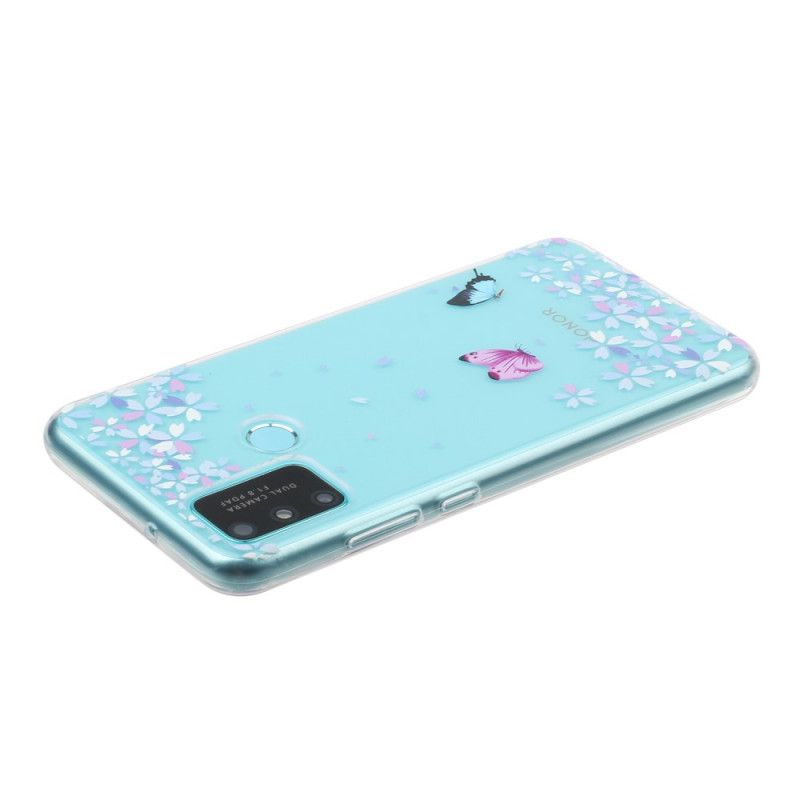 Coque Huawei P Smart 2020 Transparente Papillons Et Fleurs