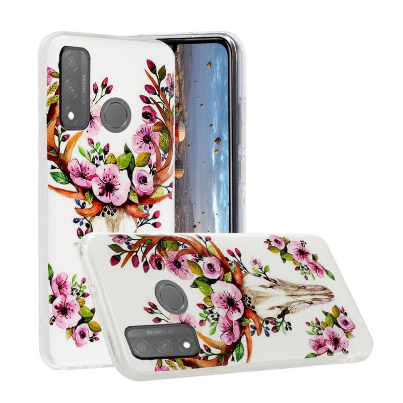 Coque Huawei P Smart 2020 Wapiti Fleuri Fluorescente