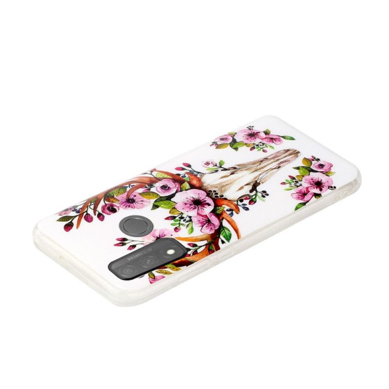 Coque Huawei P Smart 2020 Wapiti Fleuri Fluorescente