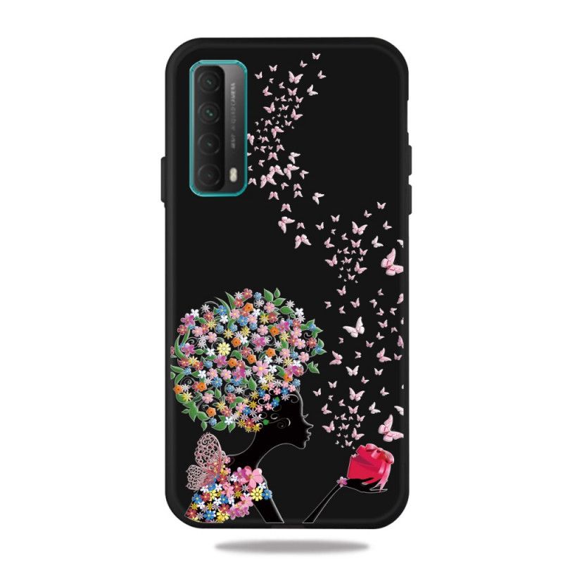 Coque Huawei P Smart 2021 Femme À La Tête Fleurie