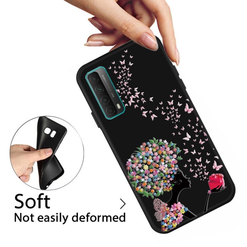 Coque Huawei P Smart 2021 Femme À La Tête Fleurie