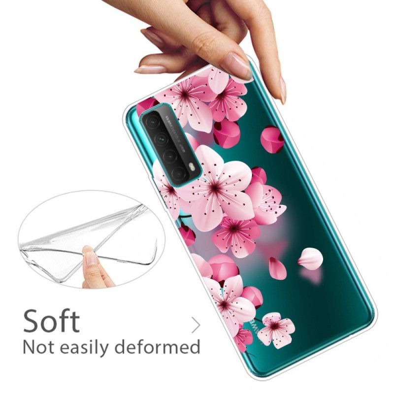 Coque Huawei P Smart 2021 Grosses Fleurs Roses