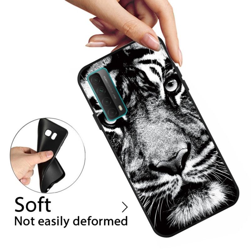 Coque Huawei P Smart 2021 Tigre Noir Et Blanc