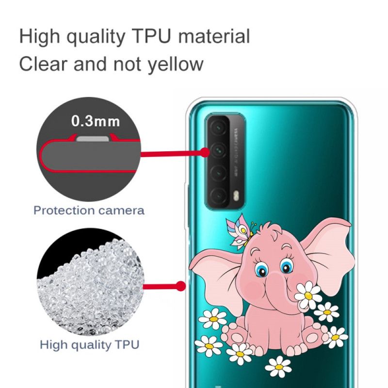 Coque Huawei P Smart 2021 Transparente Éléphant Rose