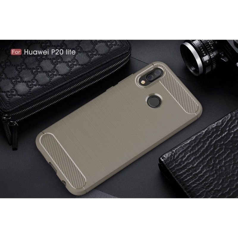 Coque Huawei P20 Lite Fibre Carbone Brossée