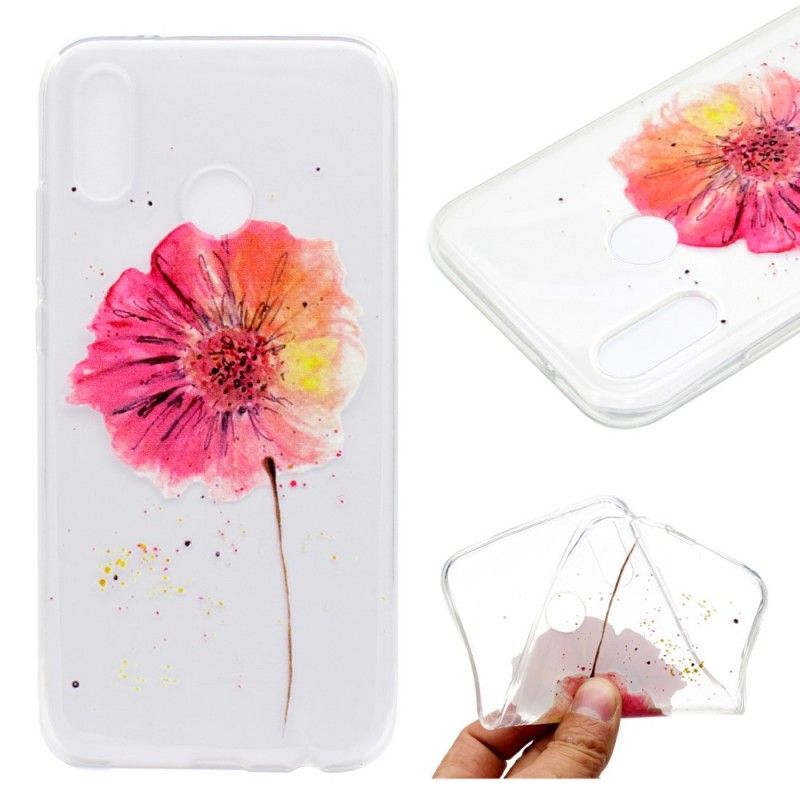 Coque Huawei P20 Lite Transparente Coquelicot Aquarelle