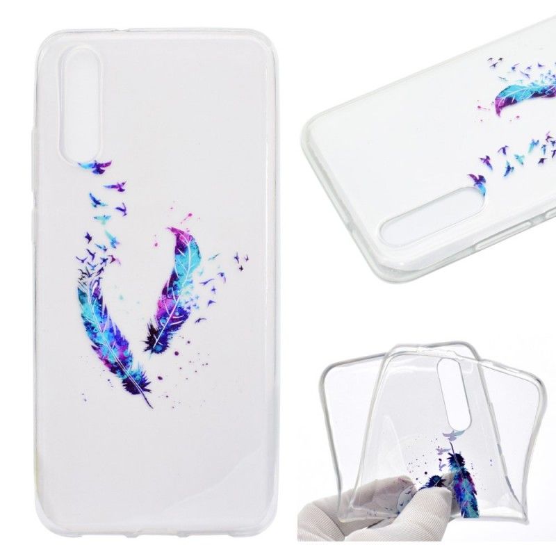 Coque Huawei P20 Pro Transparente Plumes