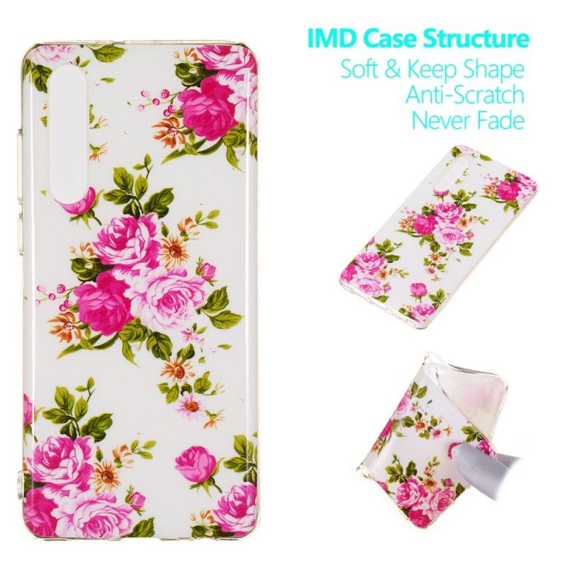 Coque Huawei P30 Fleurs Liberty Fluorescente