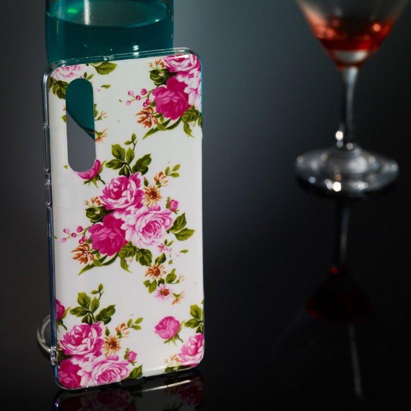 Coque Huawei P30 Fleurs Liberty Fluorescente