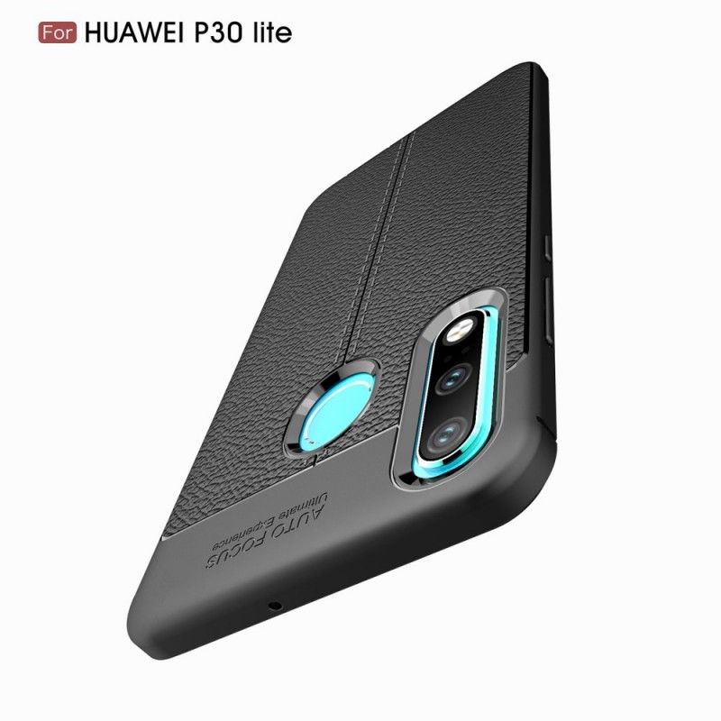 Coque Huawei P30 Lite Effet Cuir Litchi Double Line