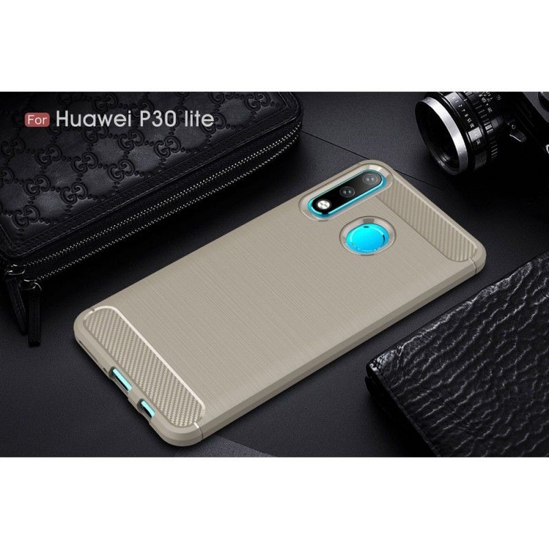 Coque Huawei P30 Lite Fibre Carbone Brossée