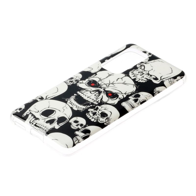 Coque Huawei P40 Attention Têtes De Mort Fluorescente