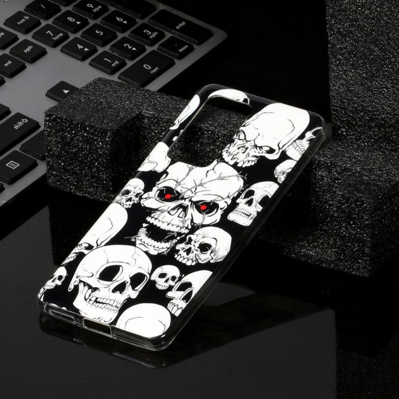 Coque Huawei P40 Attention Têtes De Mort Fluorescente