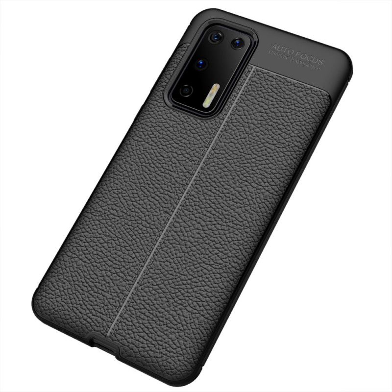 Coque Huawei P40 Effet Cuir Litchi Double Line