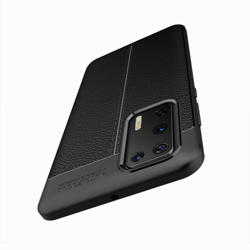 Coque Huawei P40 Effet Cuir Litchi Double Line